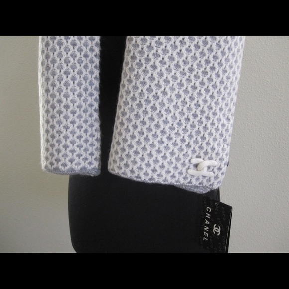 Chanel Mens Womens Cashmere Logo Embroidered Shawl - Picture 4 of 8